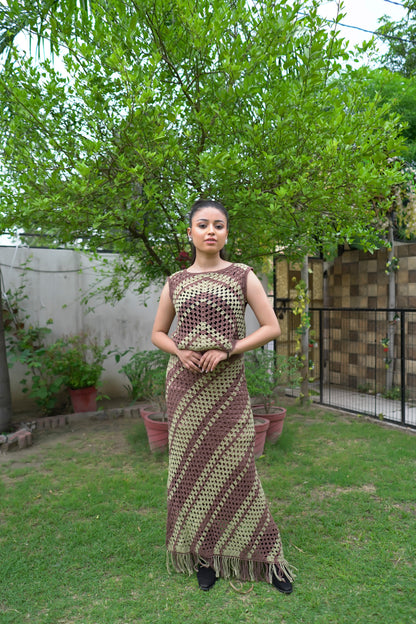 Earth Tone Crochet Co-ord Set – Brown & Sage
