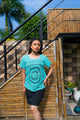 Turquoise Circular Motif Handmade Crochet Top