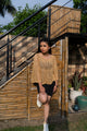 Golden Beige Handmade Mesh Pullover