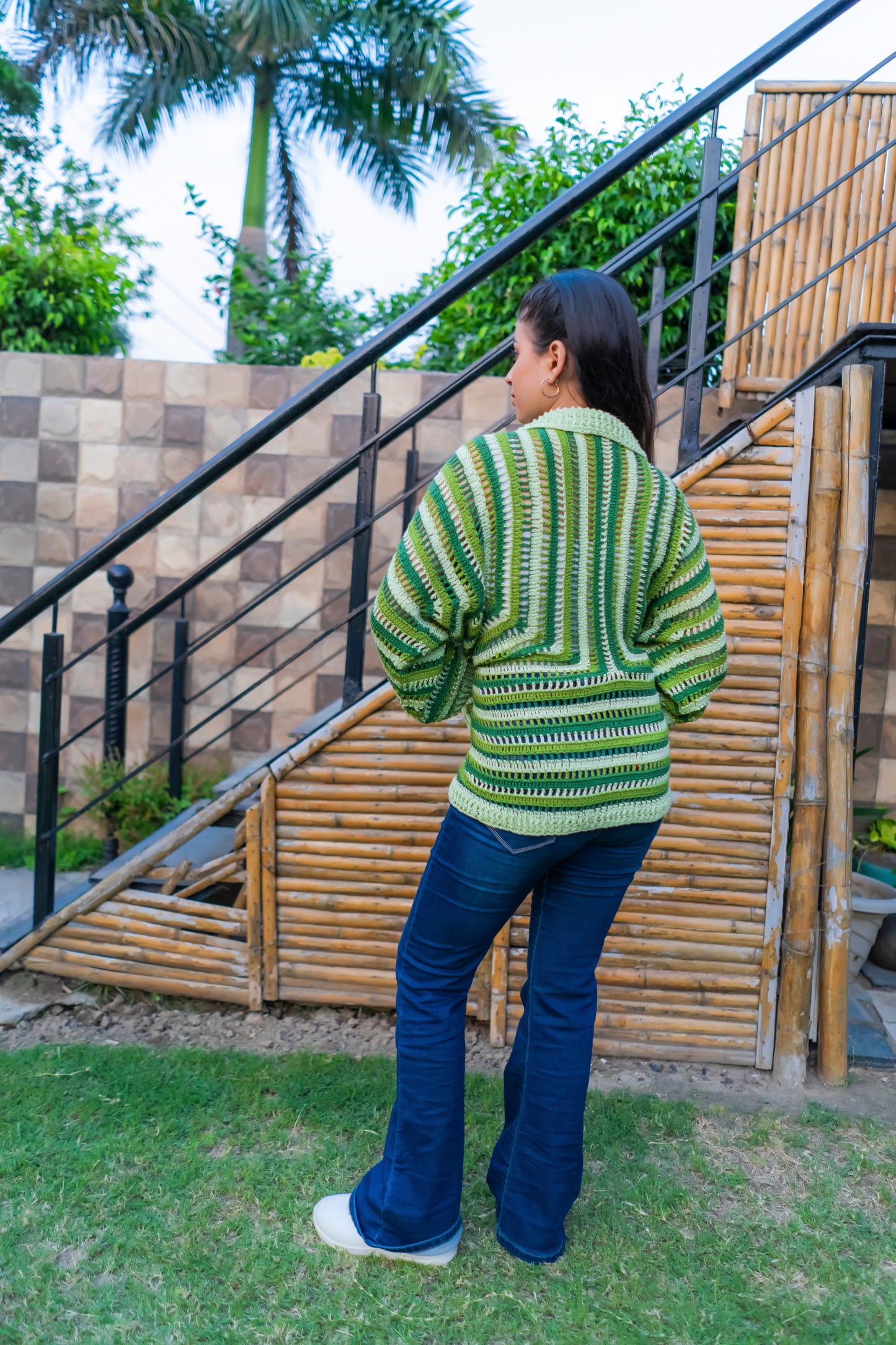 Forest Stripes Handmade Cardigan