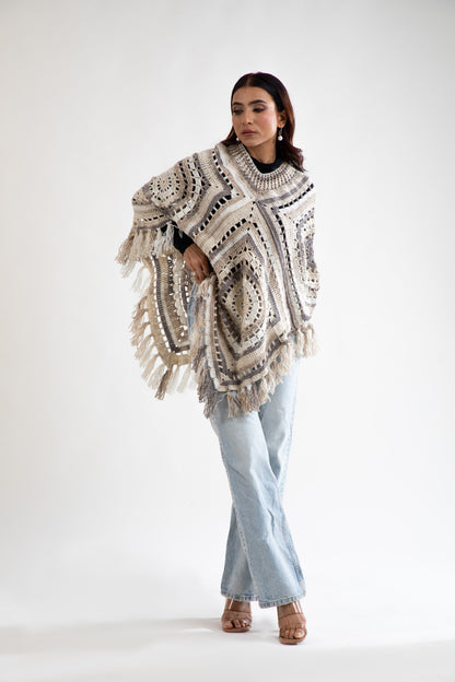 Desert Mirage Crochet Poncho