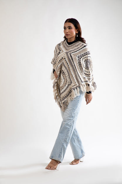 Desert Mirage Crochet Poncho