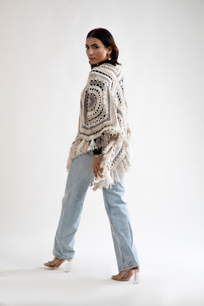 Desert Mirage Crochet Poncho
