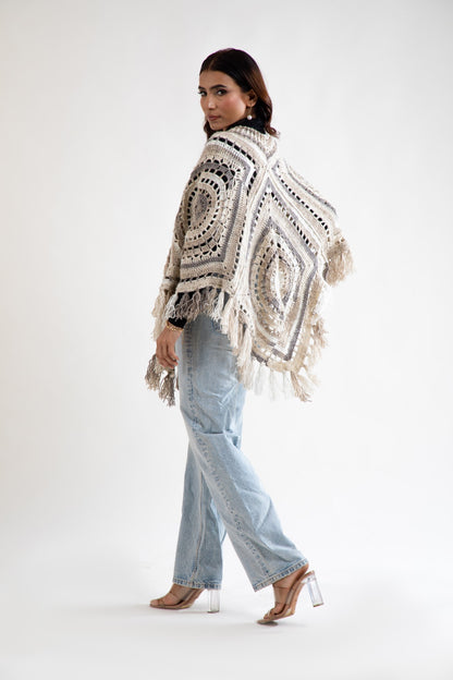 Desert Mirage Crochet Poncho