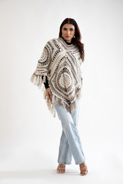 Desert Mirage Crochet Poncho