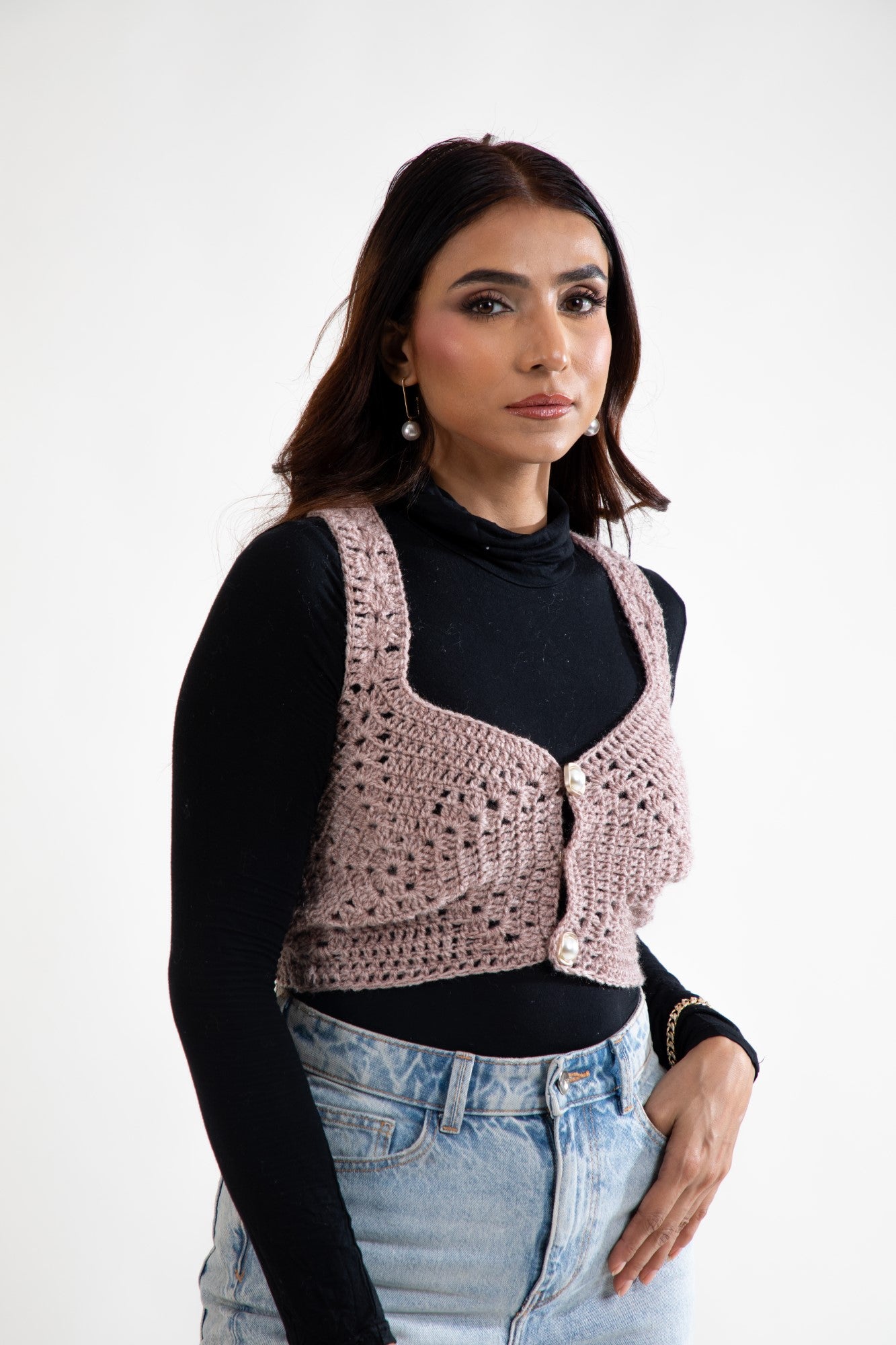 Mocha Luxe Crochet Vest