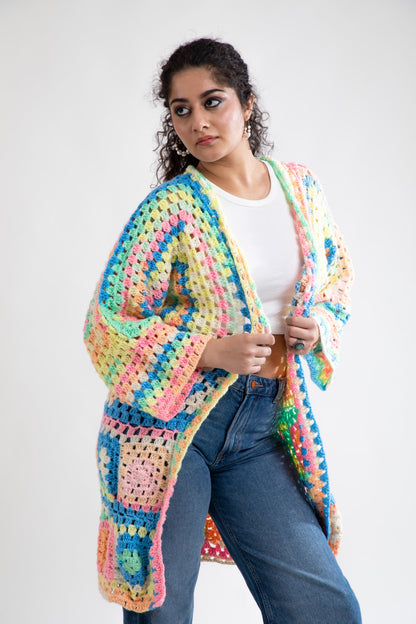 Rainbow Radiance Crochet Wrap
