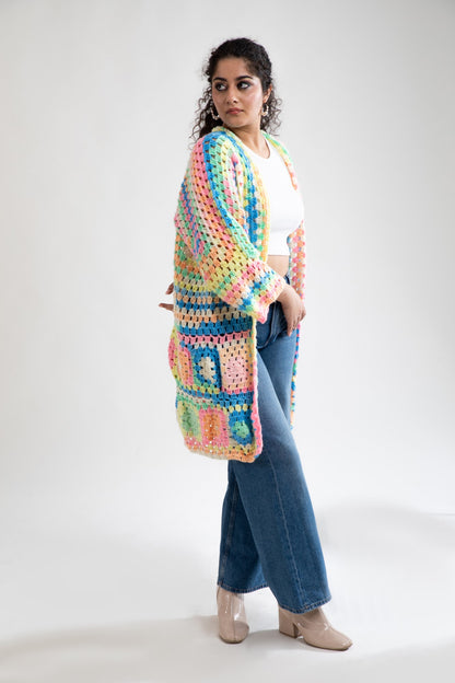 Rainbow Radiance Crochet Wrap