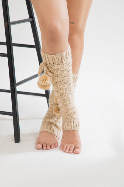 Golden Sand Crochet Leg Warmers