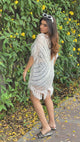 Ivory Fringe Crochet Dress