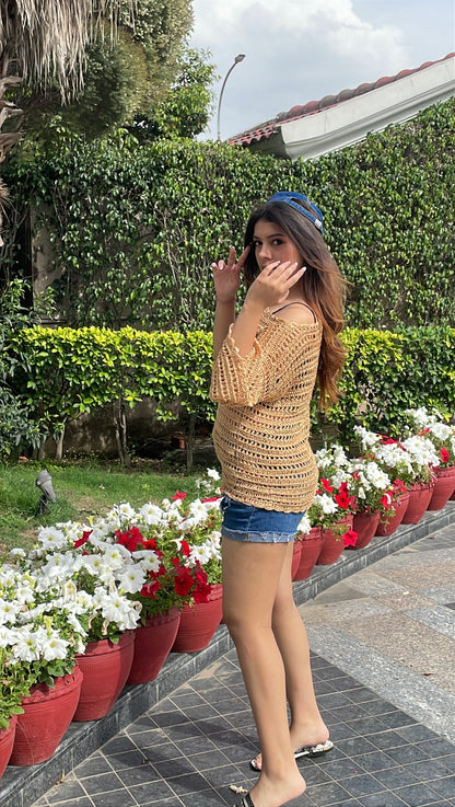 Sandstone Crochet Top