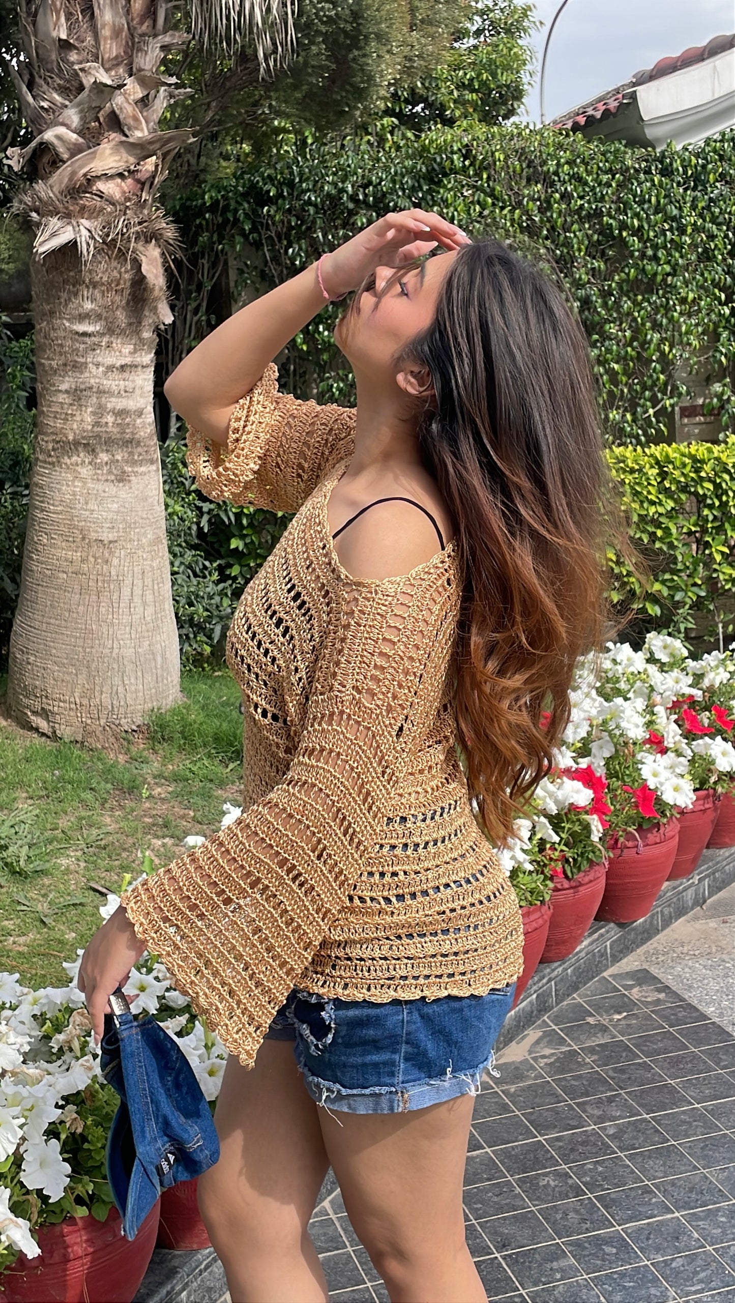 Sandstone Crochet Top