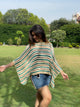 Aqua Candy Stripe Crochet Top