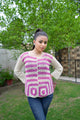 Pink Maroon Handmade Granny Square Dress