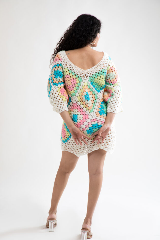 Radiant Harmony Crochet Dress - Image 4