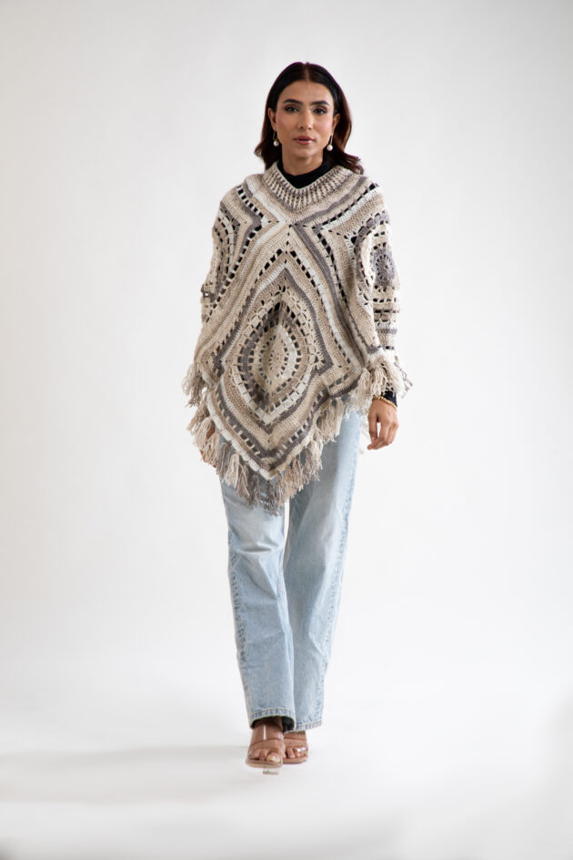 Desert Mirage Crochet Poncho