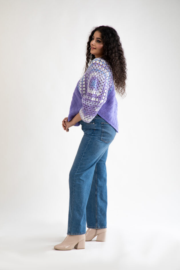 Lavender Bliss Crochet Sweater - Image 4