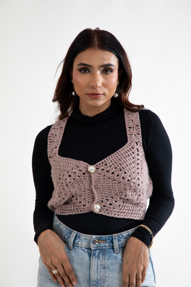 Mocha Luxe Crochet Vest