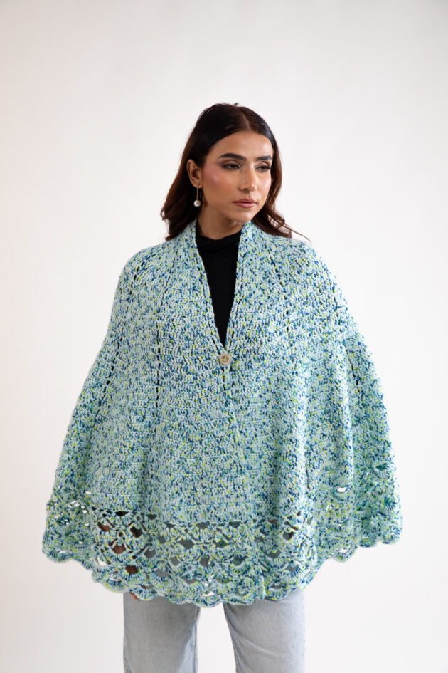 Ocean Breeze Crochet Cape - Image 2