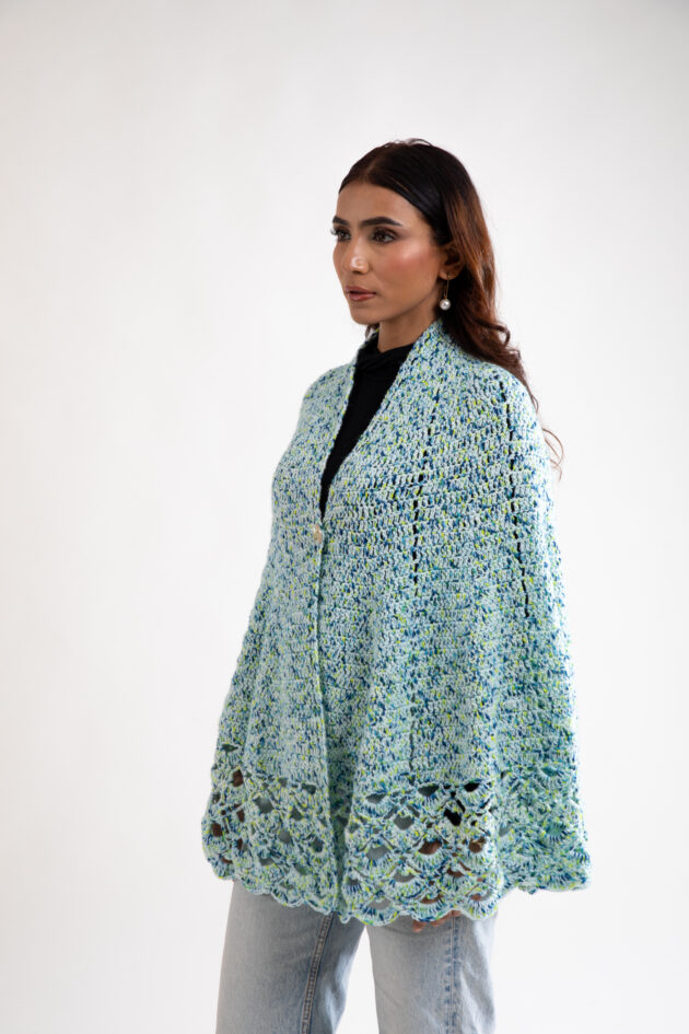 Ocean Breeze Crochet Cape - Image 3