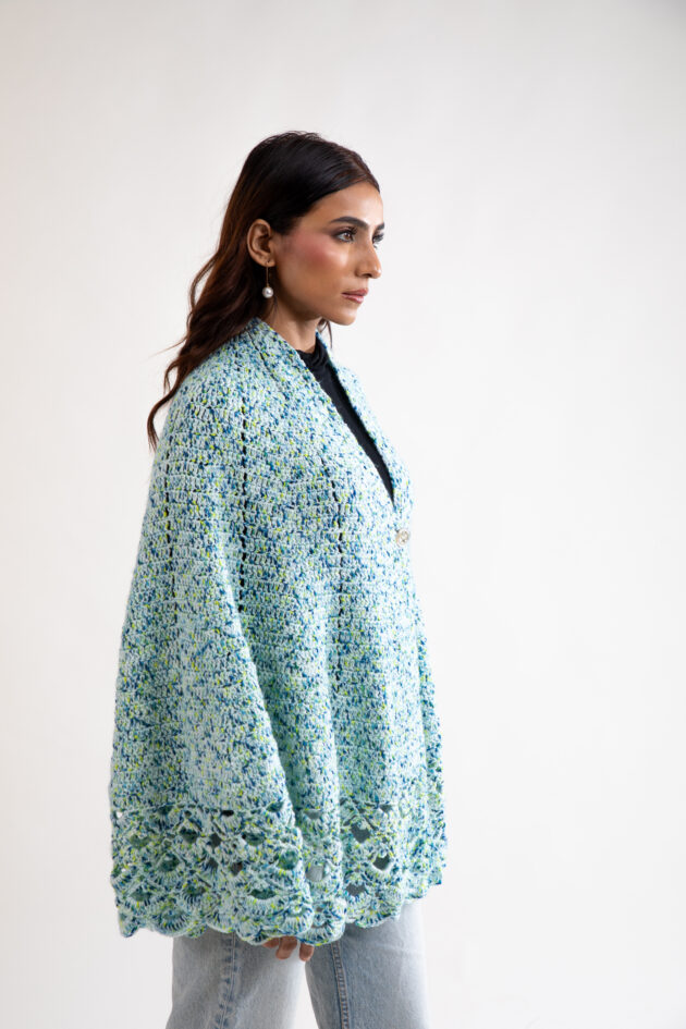 Ocean Breeze Crochet Cape - Image 4