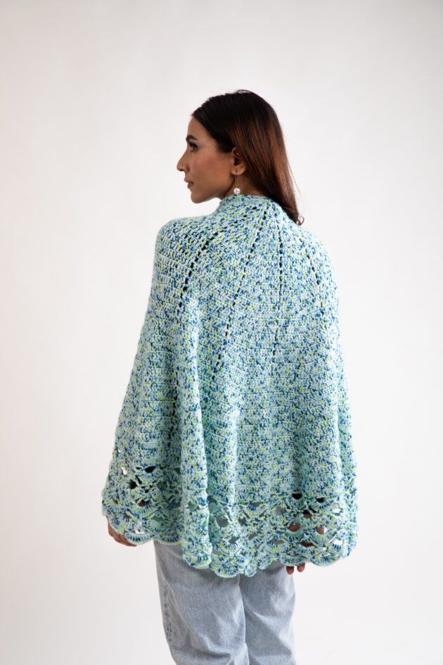 Ocean Breeze Crochet Cape - Image 6