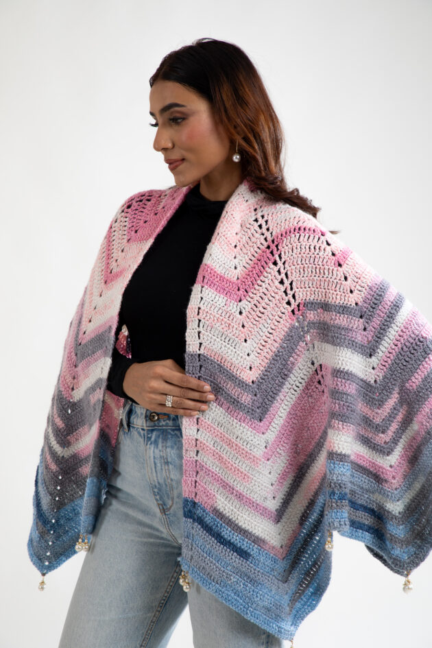 Sunset Ripple Crochet Shawl - Image 2