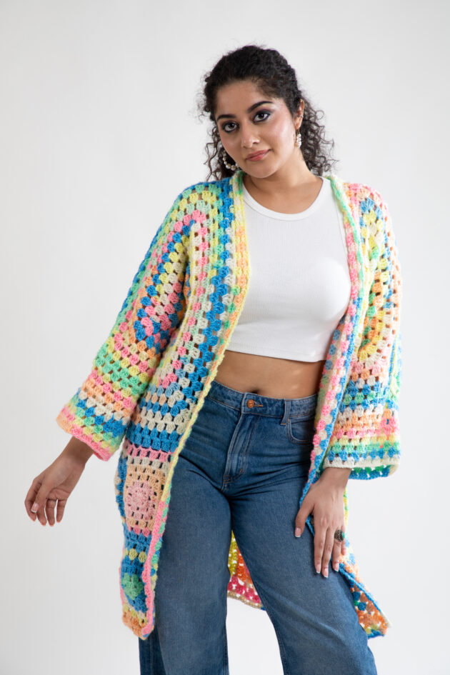 Rainbow Radiance Crochet Wrap