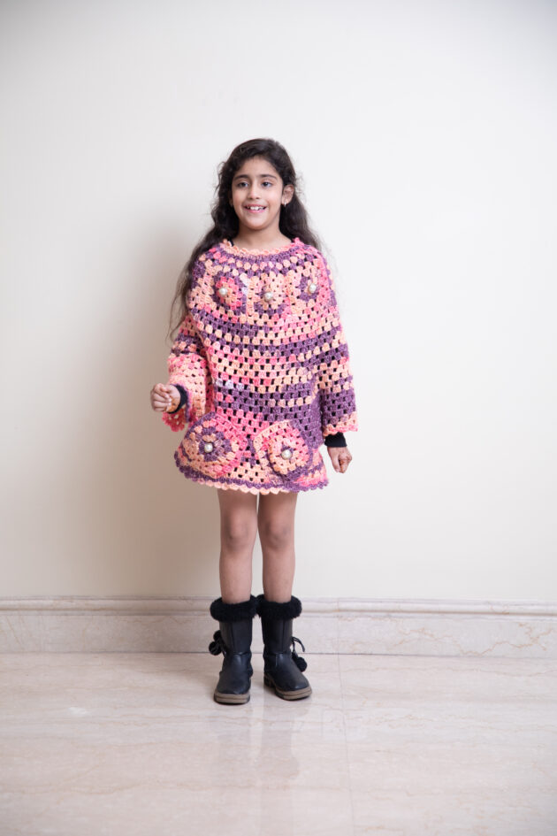 Twinkle Patch Kids Crochet Poncho